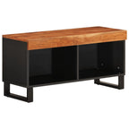 Mueble de TV madera maciza de acacia 85x33x43,5 cm