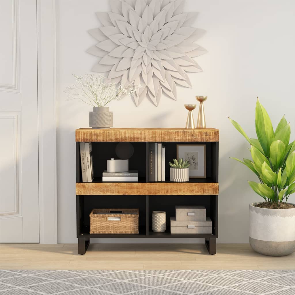 Armario auxiliar de madera maciza de mango 85x33x75 cm