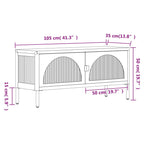 Mueble de TV vidrio y acero negro 105x35x50 cm