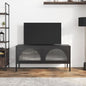 Black glass and steel TV stand 105x35x50 cm