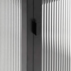 Aparador alto vidrio y acero negro 40x35x105 cm