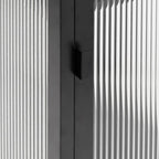 Aparador de vidrio y acero negro 105x35x70 cm