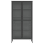 Aparador alto vidrio y acero negro 85x40x180 cm