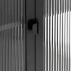 Aparador alto vidrio y acero negro 85x40x180 cm