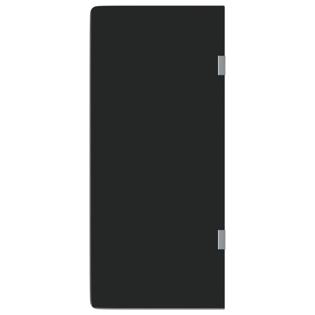 Panel privacidad urinario pared vidrio templado negro 90x40 cm