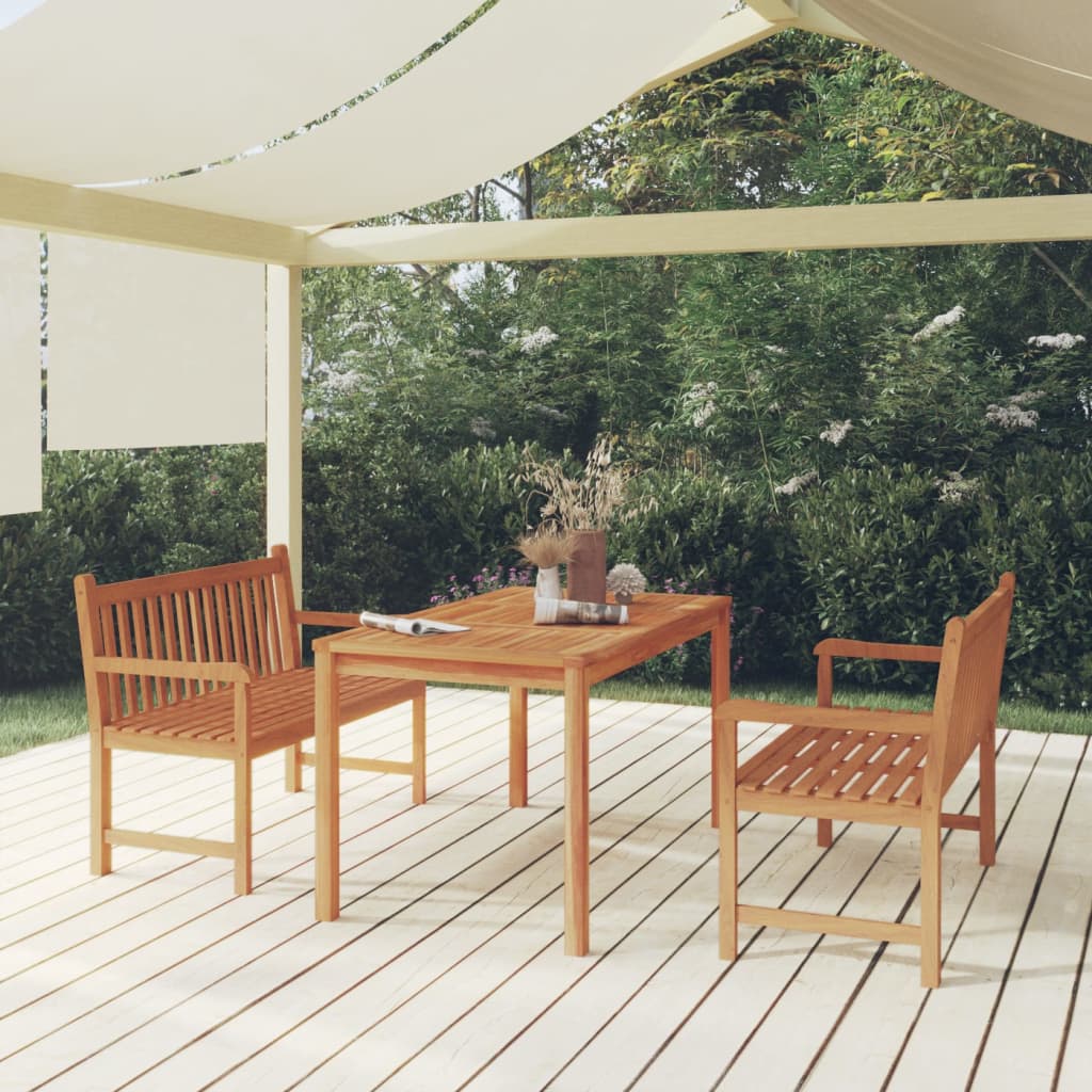 Juego de comedor para jardín 3 pzas madera maciza de teca