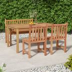 Juego de comedor de jardín 4 piezas madera maciza de teca