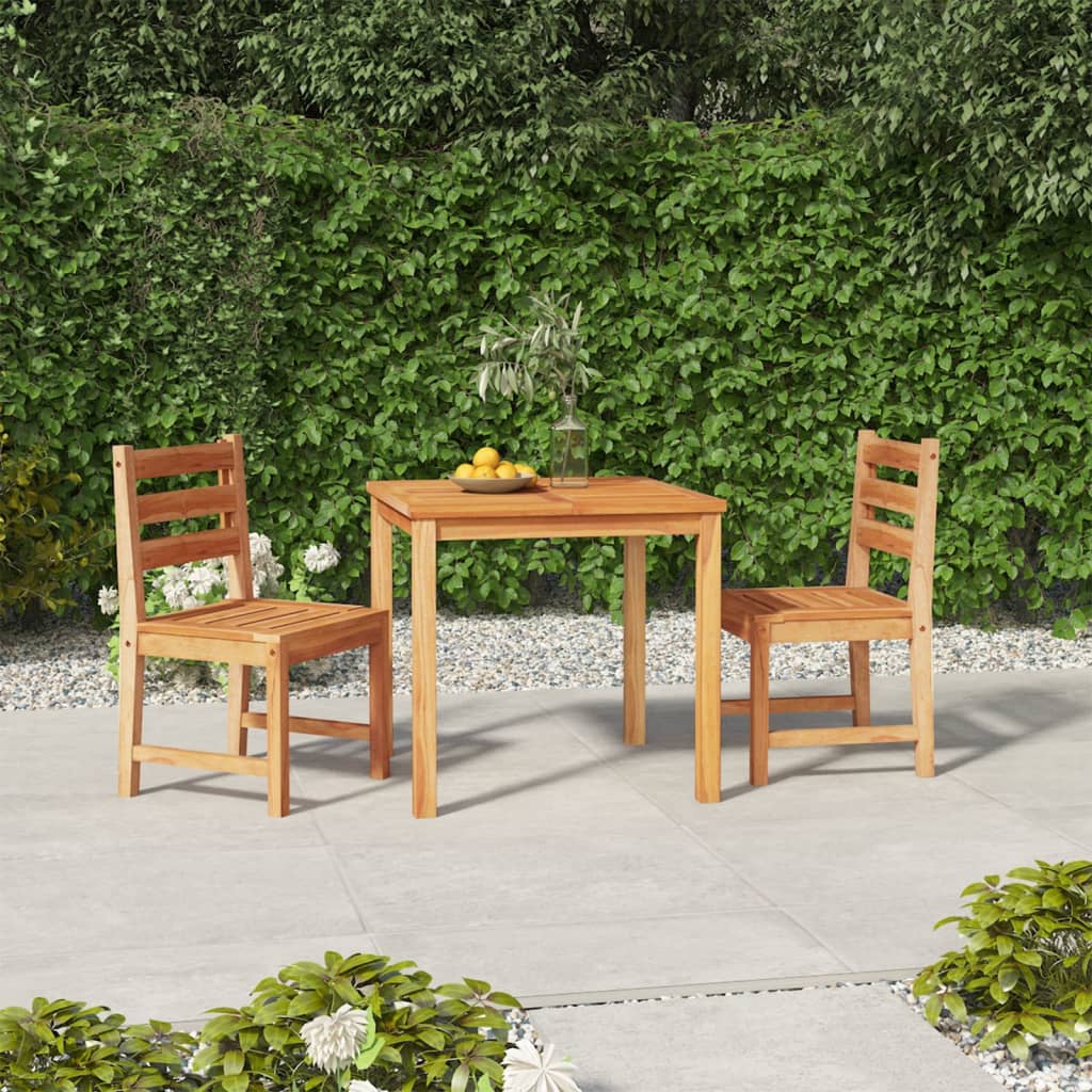 Juego de comedor para jardín 3 pzas madera maciza de teca