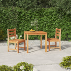 Juego de comedor para jardín 3 pzas madera maciza de teca