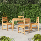 Juego de comedor para jardín 5 piezas madera maciza de teca