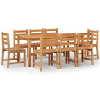 Juego de comedor para jardín 9 piezas madera maciza de teca