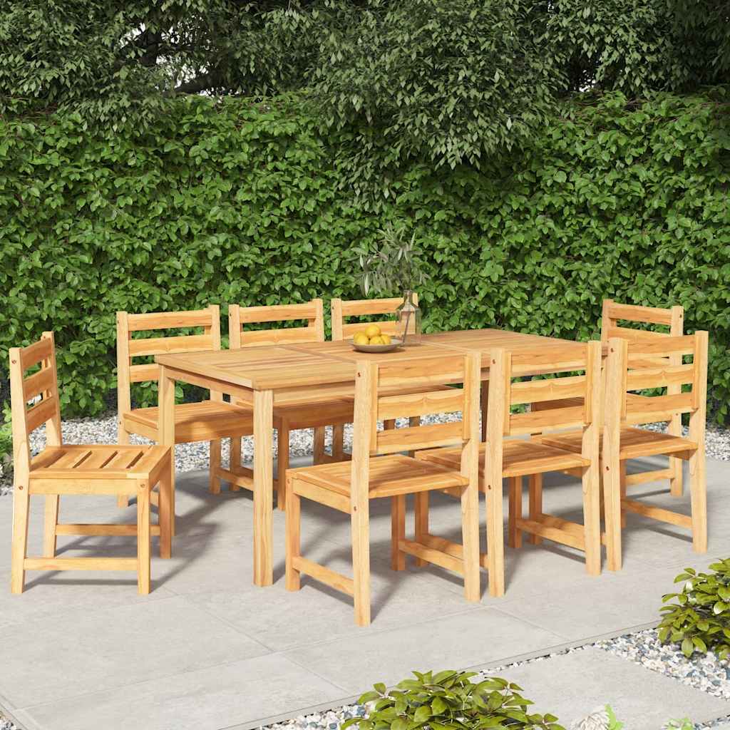 Conjunto de jantar de jardim 9 peças madeira maciça de teca
