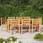 Juego de comedor para jardín 9 piezas madera maciza de teca