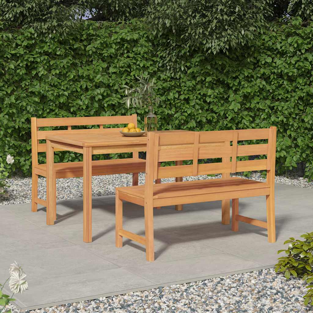 Juego de comedor para jardín 3 pzas madera maciza de teca