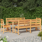 Juego de comedor para jardín 5 piezas madera maciza de teca