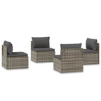 Sofás centrales de jardín 4 uds ratán PE gris 57x57x56 cm