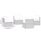 Sofás centrales de jardín 4 uds ratán PE gris 57x57x56 cm
