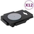 Plataformas móviles con 8 ruedas 12 uds PP negro 150 kg
