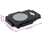 Plataformas móviles con 8 ruedas 12 uds PP negro 150 kg