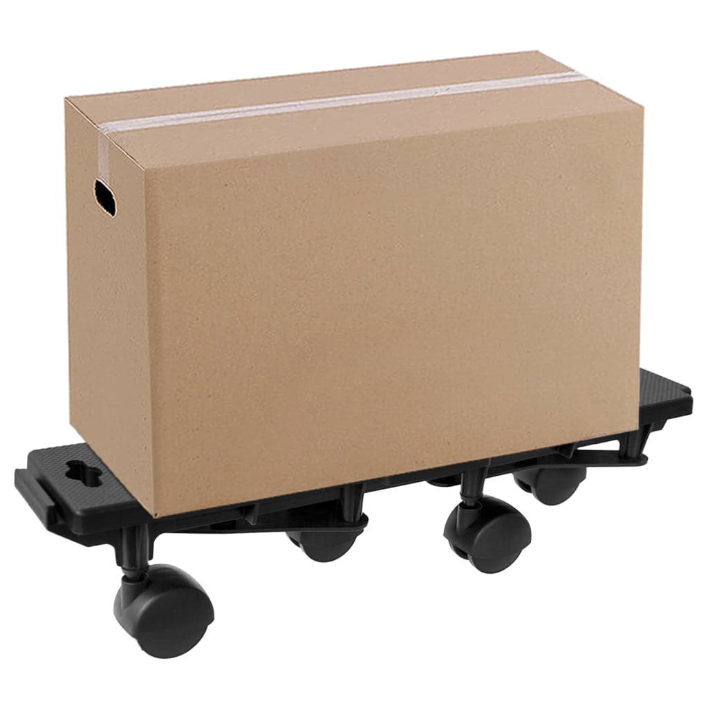 Plataformas móviles con 4 ruedas 10 uds PP negro 170 kg