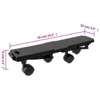 Plataformas móviles con 4 ruedas 10 uds PP negro 170 kg