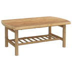 Set de muebles de jardín 3 piezas bambú con cojines gris oscuro