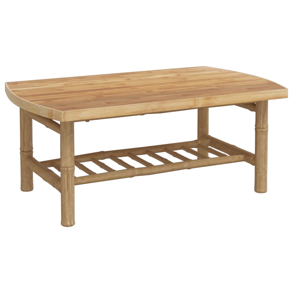 Set de muebles de jardín 3 piezas bambú con cojines gris oscuro