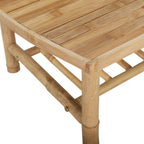 Set de muebles de jardín 3 piezas bambú con cojines gris oscuro