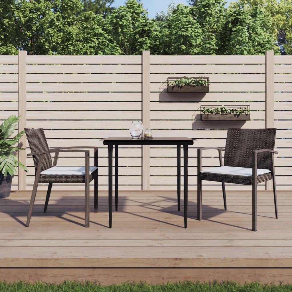 Garden chairs 2 pcs synthetic rattan black 54x62.5x89 cm