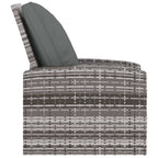 Sillón reclinable de jardín con cojines ratán sintético gris