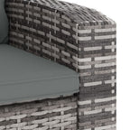 Sillón reclinable de jardín con cojines ratán sintético gris