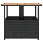 Mesa de jardín agujero de sombrilla ratán negro 55x55x46,5 cm