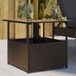 Mesa de jardín agujero de sombrilla ratán negro 55x55x46,5 cm