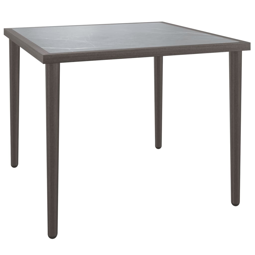 Mesa de jardín de acero gris 48x48x37 cm