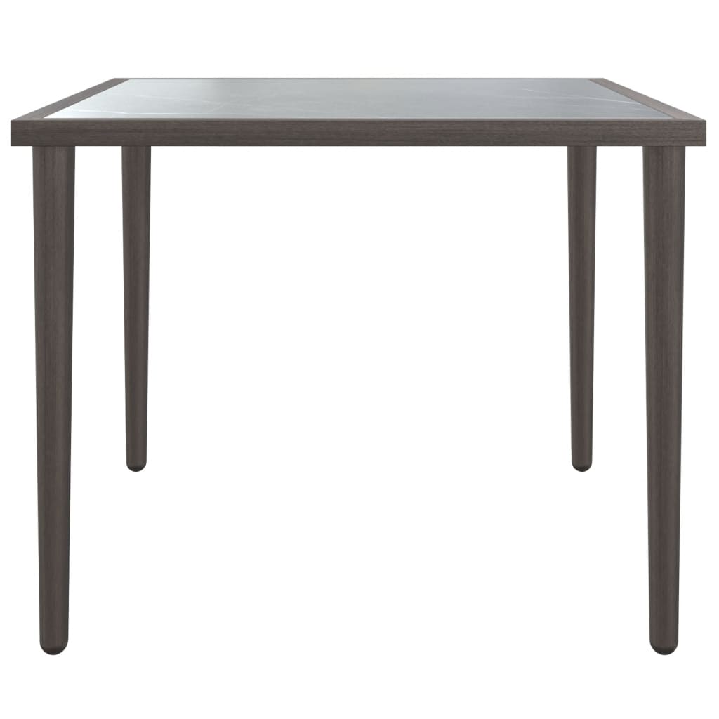 Mesa de jardín de acero gris 48x48x37 cm