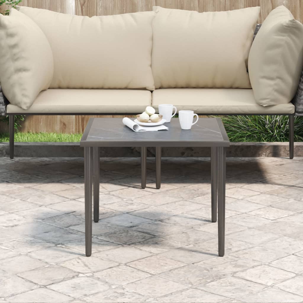 Mesa de jardín de acero gris 48x48x37 cm
