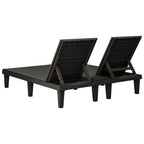 Tumbona doble de polipropileno negro 155x138x83 cm