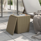 Mesa de jardín con tapa extraíble polipropileno marrón claro