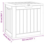 Caja de almacenaje de jardín polipropileno gris 55,5x43x53 cm