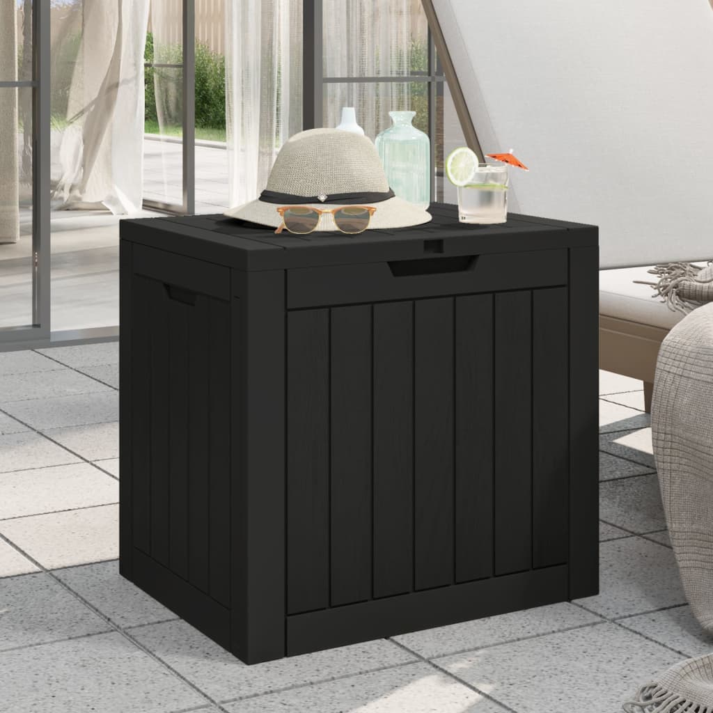 Caja de almacenaje de jardín polipropileno gris 55,5x43x53 cm