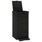 Cubo de basura de exterior polipropileno negro 41x41x86 cm