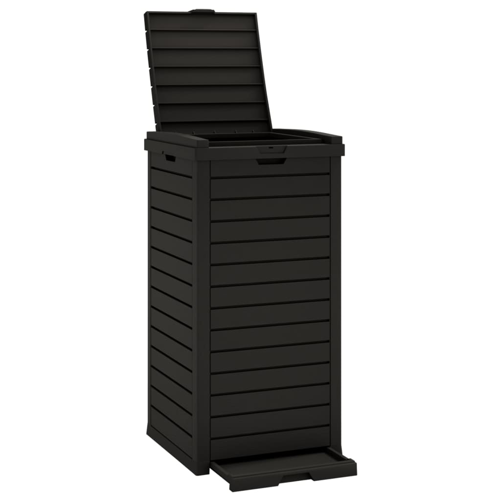 Cubo de basura de exterior polipropileno negro 41x41x86 cm
