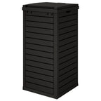 Cubo de basura de exterior polipropileno negro 41x41x86 cm