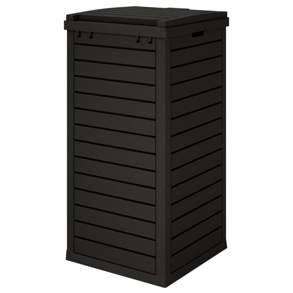 Cubo de basura de exterior polipropileno negro 41x41x86 cm
