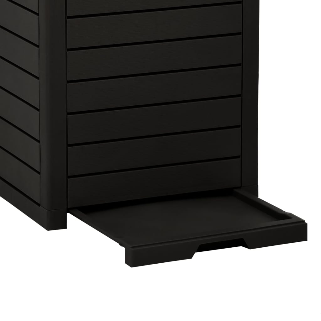 Cubo de basura de exterior polipropileno negro 41x41x86 cm