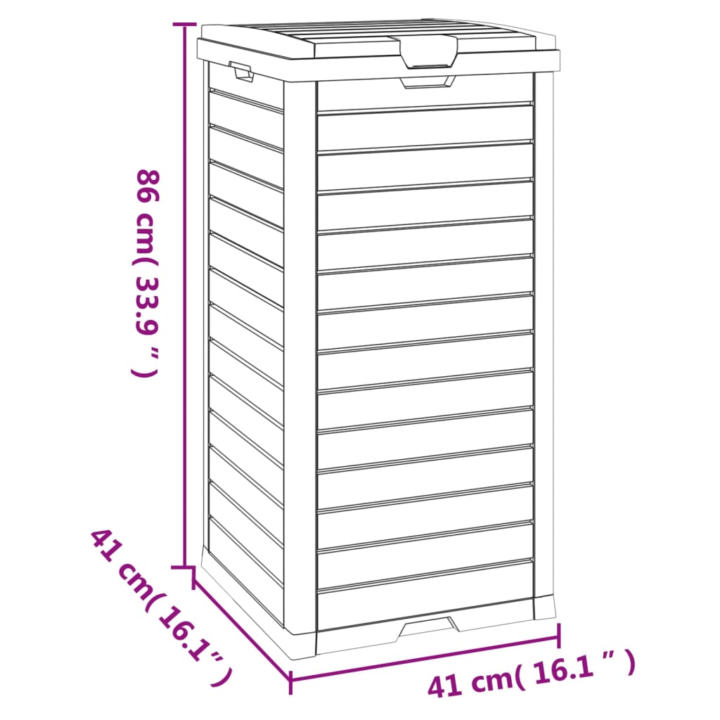 Cubo de basura de exterior polipropileno negro 41x41x86 cm