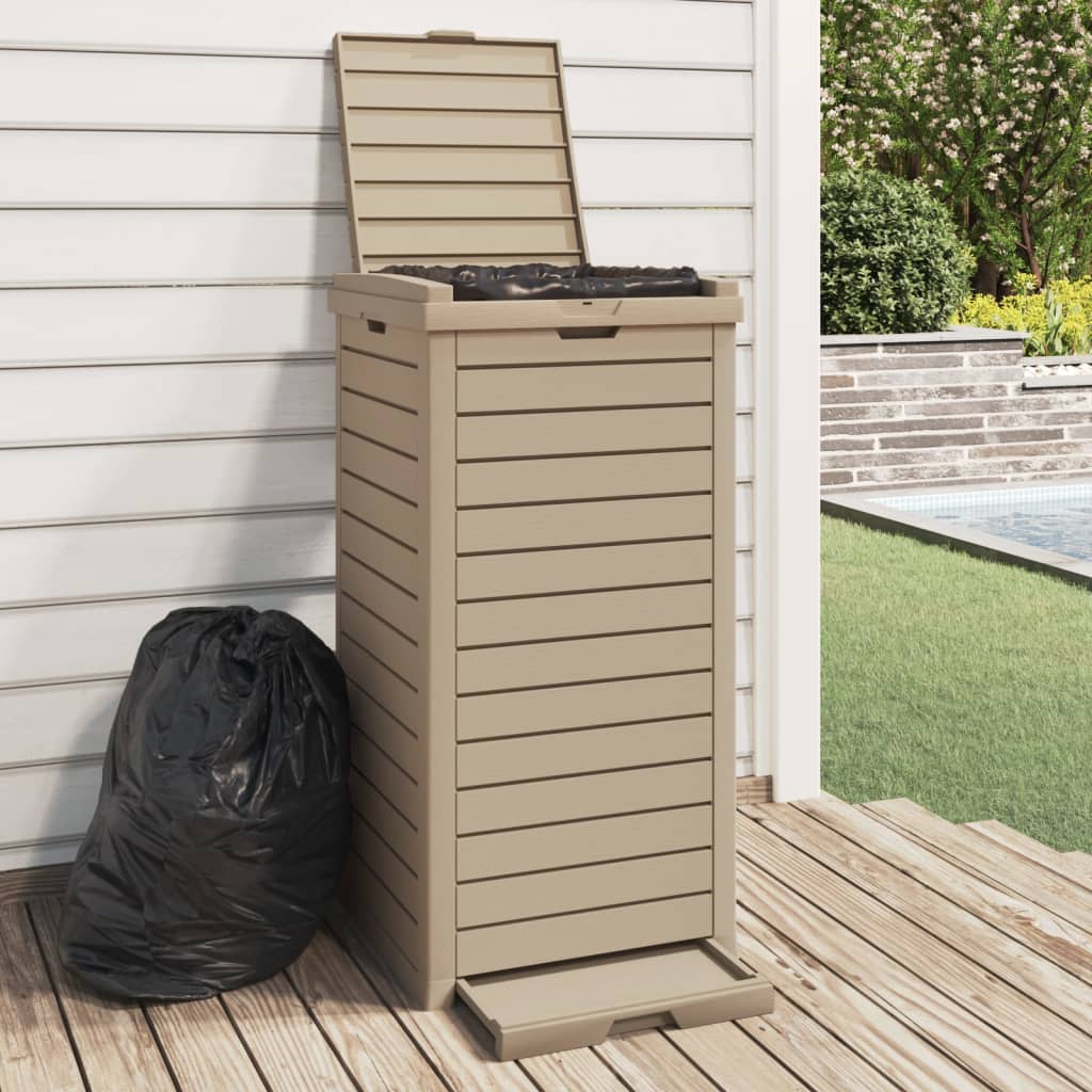 Cubo de basura de exterior polipropileno negro 41x41x86 cm