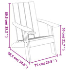 Silla de jardín Adirondack marrón claro 75x88,5x89,5 cm