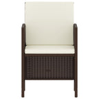Set muebles de jardín 6 piezas y cojines ratán sintético marrón