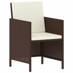 Set muebles de jardín 6 piezas y cojines ratán sintético marrón